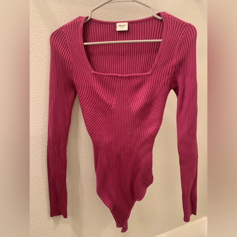 Abercrombie Long-Sleeve Squareneck Sweater Bodysuit